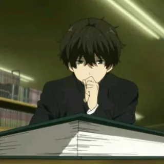 🥗 531d957f Anime, Menino, Uniforme escolar, Livros, Pensando whatsapp sticker