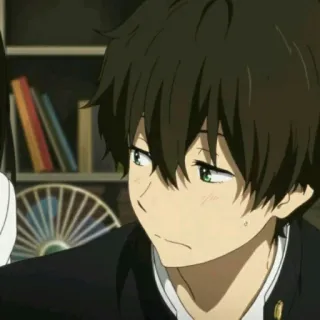 📗 7cedcad3 Houtarou Oreki Hyouka Anime, Hyouka, Houtarou Oreki, Mangá, Personagem, Ilustração whatsapp sticker