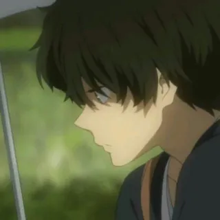 🥦 c9e186aa Anime, Menino, Triste, Mangá, Personagem, Retrato whatsapp sticker