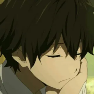 🍃 fbc37f92 anime, menino, pensativo, triste, personagem whatsapp sticker