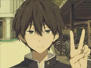 ✌ 2b4c2482 アニメ, ピースサイン, 少年, キャラクター, イラスト telegram sticker