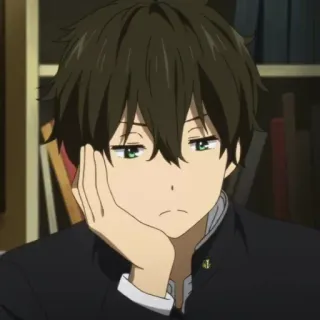 ➖ 14a4fab7 Anime, Chico, Uniforme escolar, Hyouka telegram sticker