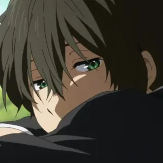 ➖ 5759e9fe Anime, Personaje, Retrato, Ojos verdes, Pelo oscuro telegram sticker