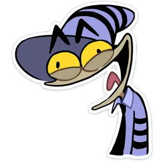 😄 dab43095 dibujo animado, personaje, gracioso, tonto, ilustración, sombrero, chiflado telegram sticker