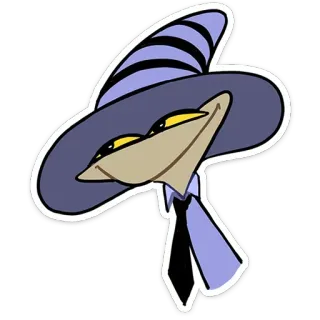 😏 f975d79a dibujos animados, mago, sombrero, personaje, sonriente, animación telegram sticker