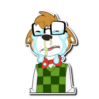 😭 08790489 piangere, cane, cartone animato, triste, illustrazione, emozioni telegram sticker