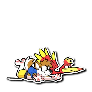 🎮 3931e5b9 cartone animato, uccello, cane, volare, occhiali, animale, adesivo telegram sticker