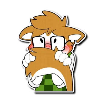 ☺️ 56051c53 cartone animato, volpe, occhiali, anime, adesivo telegram sticker