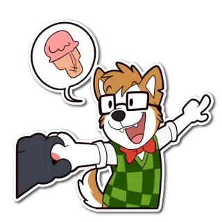 🍦 77d58c83 cane, cartone animato, gelato, gesto offensivo telegram sticker