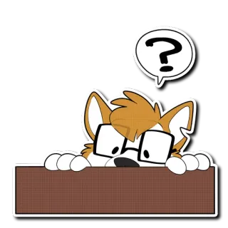 👀 9a8c3c56 volpe, punto interrogativo, pensare, cartone animato, adesivo telegram sticker