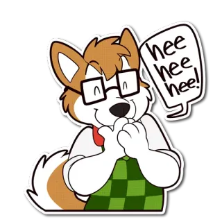 😁 b0d03b9c hee hee hee! cane, cartone animato, occhiali, peloso, animale, carino telegram sticker
