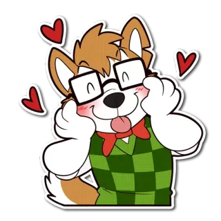 😊 b25e1bf6 cane, cartone animato, cuore, carino, animale, peloso telegram sticker