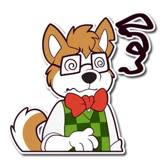 😖 e8176188 cartone animato, cane, confuso, illustrazione, animale telegram sticker