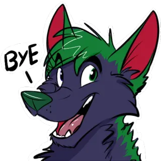 🙋‍♂️ 1cda0b84 Bye Furry, Anjing, Binatang, Kartun, Sampai jumpa, Salam, Selamat tinggal telegram sticker