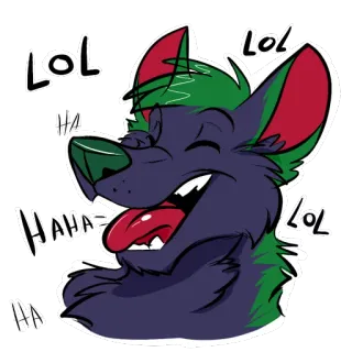 😝 34b71f32 LOL HAHA tertawa, berbulu, anjing, kartun, meme, humor telegram sticker