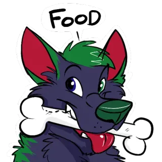 🍖 46289aef Food anjing, makanan, binatang, tulang, kartun, berbulu telegram sticker
