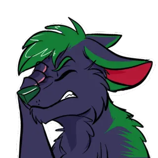 🤦‍♂️ 47510527 Furry, Serigala, Anthro, Kartun, Sedih, Kecewa, Menyesal telegram sticker