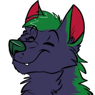 😀 598224a1 furry, serigala, kartun, tersenyum, anthro, hewan, karakter telegram sticker