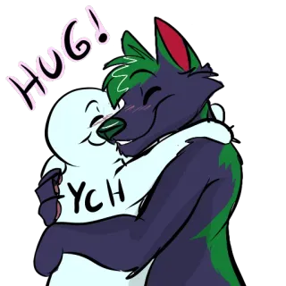 💑 b543f865 HUG! peluk, persahabatan, kasih sayang, imut, berbulu, menyenangkan telegram sticker