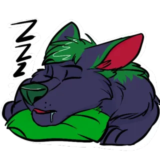 💤 d42e9605 ZZZ tidur, berbulu, serigala, antropomorfik, hewan, mimpi, lelah, zzz telegram sticker