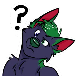 ❓ de44bcf2 Furry, Pertanyaan, Bingung, Hewan, Antropomorfik telegram sticker