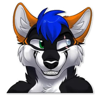 😈 a8ecf8bd เฟอร์รี่, แอนโทร, สุนัขจิ้งจอก, ตัวละคร, ภาพเหมือน, การ์ตูน telegram sticker