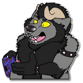 😤 011334e1 Futrzak, Anthro, Gry, Potwór, Kreskówka, Gra wideo, Kontroler telegram sticker