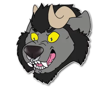 😡 0c8e0bd0 Kreskówka, Zwierzę, Rogi, Kły, Piercing, Potwór, Futrzak telegram sticker