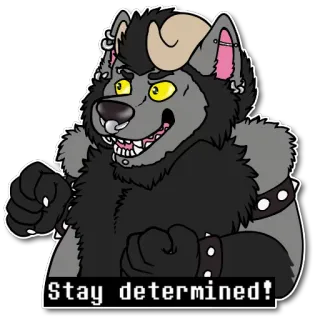 😇 32a24f5b Stay determined! kreskówka, zwierzę, futrzak, antropomorficzny, zdeterminowany, postać telegram sticker