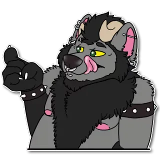 😛 53909712 Furry, Anthro, Kreskówka, Zwierzę, Postać, Naklejka telegram sticker