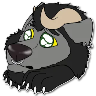 😭 7a02e6f8 futrzak, zwierzę, postać, rogi, kolczyki, antropomorficzny telegram sticker