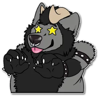 😍 818bed90 Furry, Kreskówka, Zwierzę, Antropomorficzny, Postać, Demon, Gwiazdne oczy telegram sticker