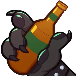 🍺 a99fd37a piwo, butelka, napój, alkohol, ręka, kreskówka telegram sticker