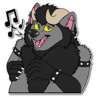 🎵 d17d8e0b Furry, Anthro, Wilkołak, Muzyka, Śpiewanie, Potwór telegram sticker