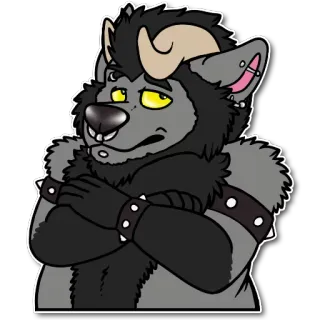 😏 daf89a07 Furry, Anthro, Kreskówka, Ssak, Zwierzę, Postać telegram sticker