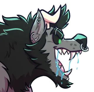 👹 f63df736 wilkołak, stworzenie, potwór, zęby, ślinienie, kły, zwierzę telegram sticker