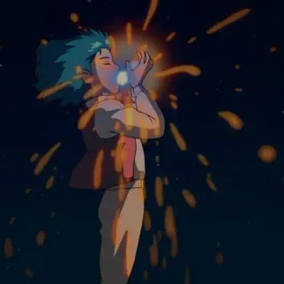 🗝 7d96fd57 Howl Howl's Moving Castle Anime, Sihir, Api, Howl's Moving Castle, Studio Ghibli, Fantasi telegram sticker