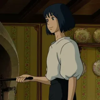 🗝 b33b41df Sophie Hatter Howl's Moving Castle Anime, Film, Ghibli, Sophie Hatter, Animasi, Oven, Dapur telegram sticker