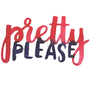 🤨 0ccbe694 pretty please 好看, 请, 请求, 词, 短语, 礼貌 telegram sticker