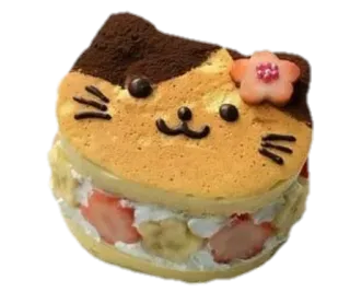 🤩 1400bff3 Katze, Kuchen, Dessert, Essen, süß, Tier telegram sticker