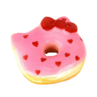 🤩 7dabadd4 Hello Kitty Donut, Süßigkeiten, Kawaii, Dessert, Niedlich, Herzen, Rosa telegram sticker