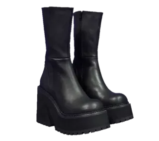 🤩 81eac281 Stiefel, Plateau Stiefel, schwarze Stiefel, Mode, Schuhe, Schuhe, Stil telegram sticker