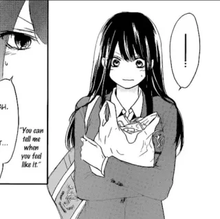 🖤 f077616f “You can tell me when you feel like it.” อนิเมะ, มังงะ, นักเรียนหญิง, ญี่ปุ่น telegram sticker