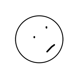 😒 1cf4f351 faccia, bianco, cerchio, espressione, scarabocchio, semplice, minimalista telegram sticker