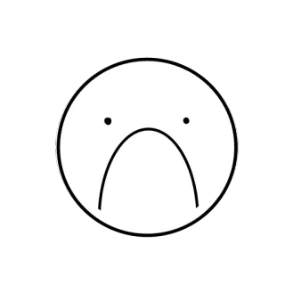 ☹ 61f0a468 triste, faccia, emoji, infelice, umore, semplice, bianco, nero telegram sticker