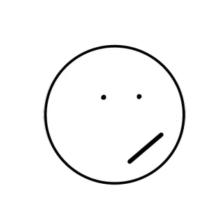 😒 b75bf8db semplice, faccia, emoji, confuso, cerchio telegram sticker