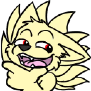 😜 92931077 cartoon, character, animal, fox, funny, meme whatsapp sticker