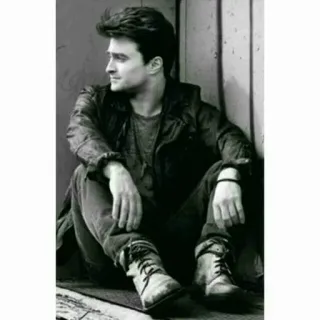 🐚 1818a013 Daniel Radcliffe ator, celebridade, retrato, homem, sentado whatsapp sticker