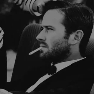 📎 2b68ce39 男, スーツ, 喫煙, タバコ, 白黒, プロフィール, ポートレート telegram sticker