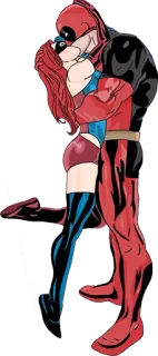 ❤ 7604a773 Deadpool Deadpool, Marvel, beso, superhéroe, cómic, romance telegram sticker